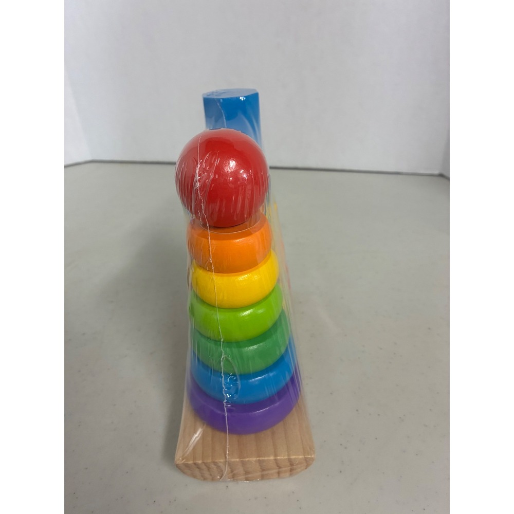Melissa & Doug Double Rainbow Stacker Wooden Educational Toy 12 Pieces 35035 NEW - Picture 4 of 6